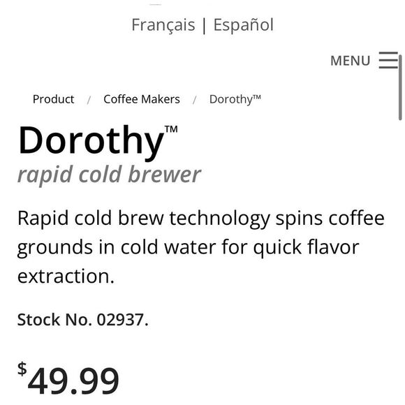 Presto Dorothy Rapid Cold Brew Coffee Maker Easy to Use & Clean - Picture 4 of 7